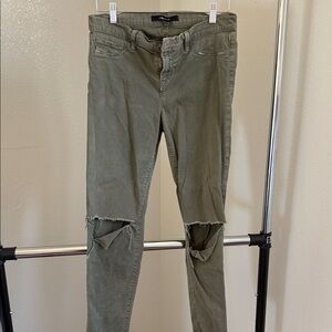 J BRAND Olive Green Ripped Skinny Jeans (29)